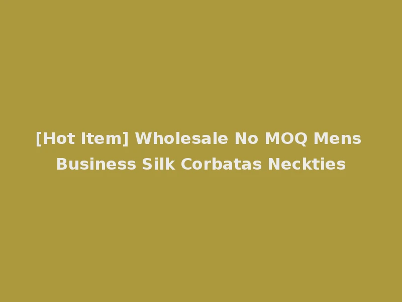 [Hot Item] Wholesale No MOQ Mens Business Silk Corbatas Neckties