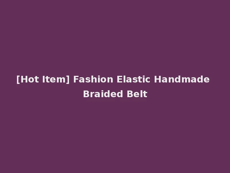 [Hot Item] Fashion Elastic Handmade Braided Belt