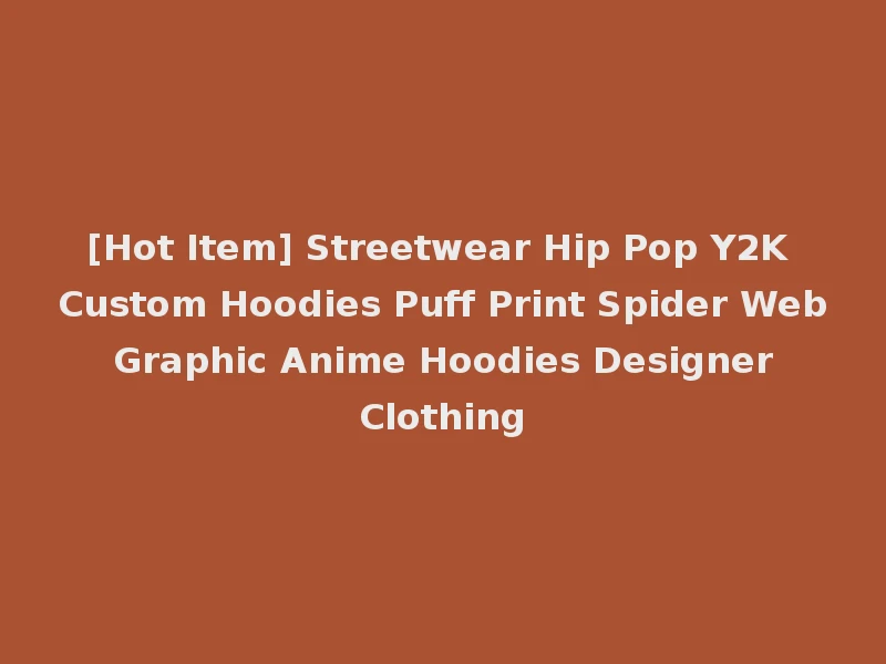 [Hot Item] Streetwear Hip Pop Y2K Custom Hoodies Puff Print Spider Web Graphic Anime Hoodies Designer Clothing