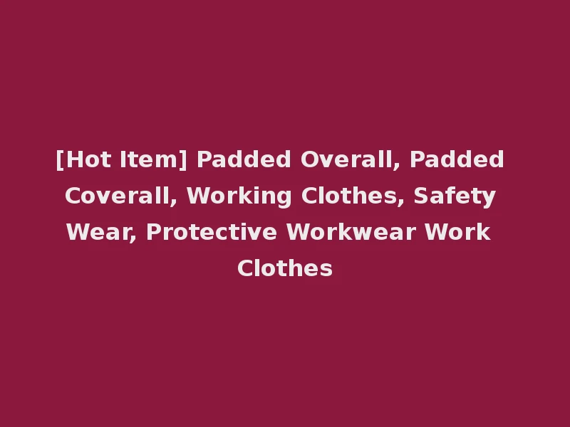 [Hot Item] Padded Overall, Padded Coverall, Working Clothes, Safety Wear, Protective Workwear Work Clothes