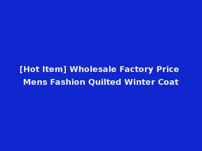 [Hot Item] Wholesale Factory Price Mens Fashion Quilted Winter Coat