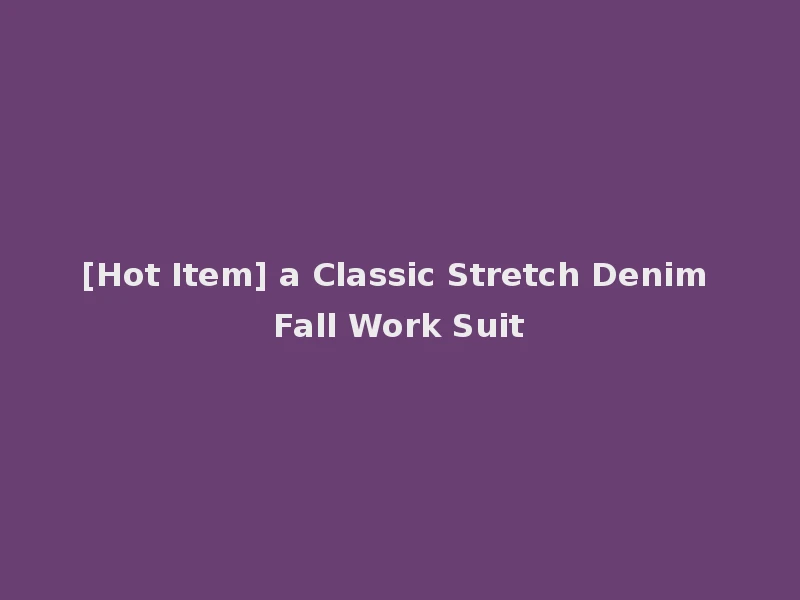 [Hot Item] a Classic Stretch Denim Fall Work Suit
