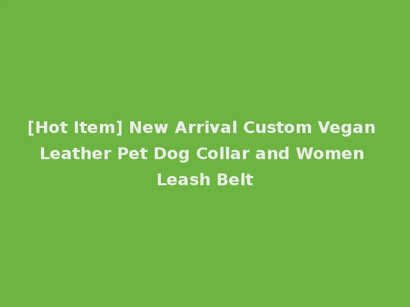 [Hot Item] New Arrival Custom Vegan Leather Pet Dog Collar and Women Leash Belt