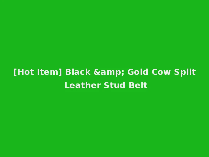 [Hot Item] Black & Gold Cow Split Leather Stud Belt