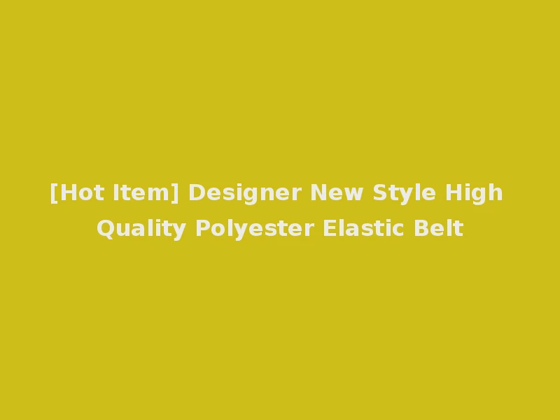 [Hot Item] Designer New Style High Quality Polyester Elastic Belt