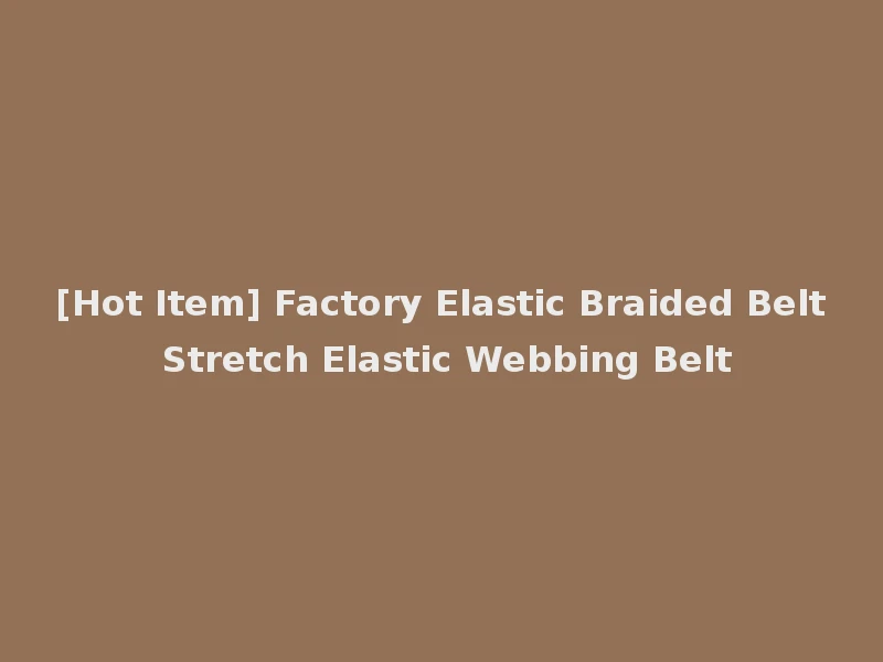 [Hot Item] Factory Elastic Braided Belt Stretch Elastic Webbing Belt