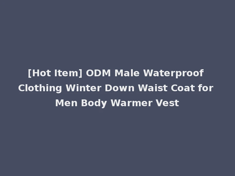 [Hot Item] ODM Male Waterproof Clothing Winter Down Waist Coat for Men Body Warmer Vest