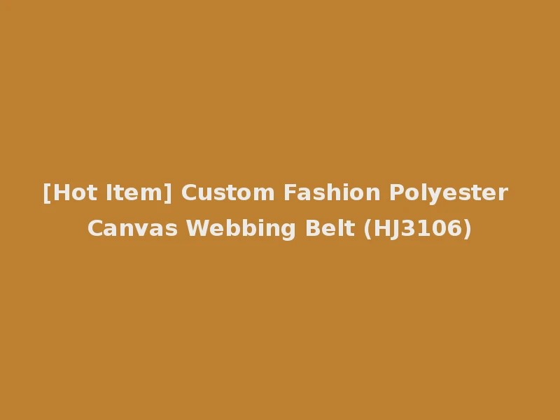[Hot Item] Custom Fashion Polyester Canvas Webbing Belt (HJ3106)