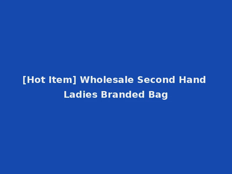 [Hot Item] Wholesale Second Hand Ladies Branded Bag