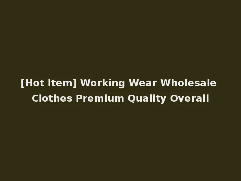 [Hot Item] Working Wear Wholesale Clothes Premium Quality Overall