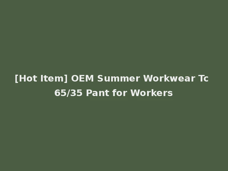 [Hot Item] OEM Summer Workwear Tc 65/35 Pant for Workers