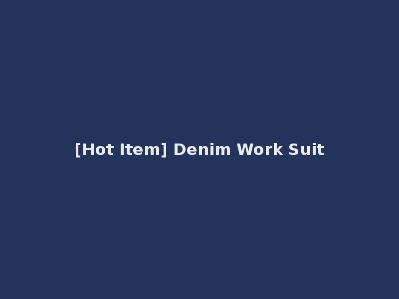 [Hot Item] Denim Work Suit