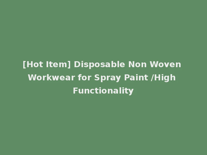 [Hot Item] Disposable Non Woven Workwear for Spray Paint /High Functionality