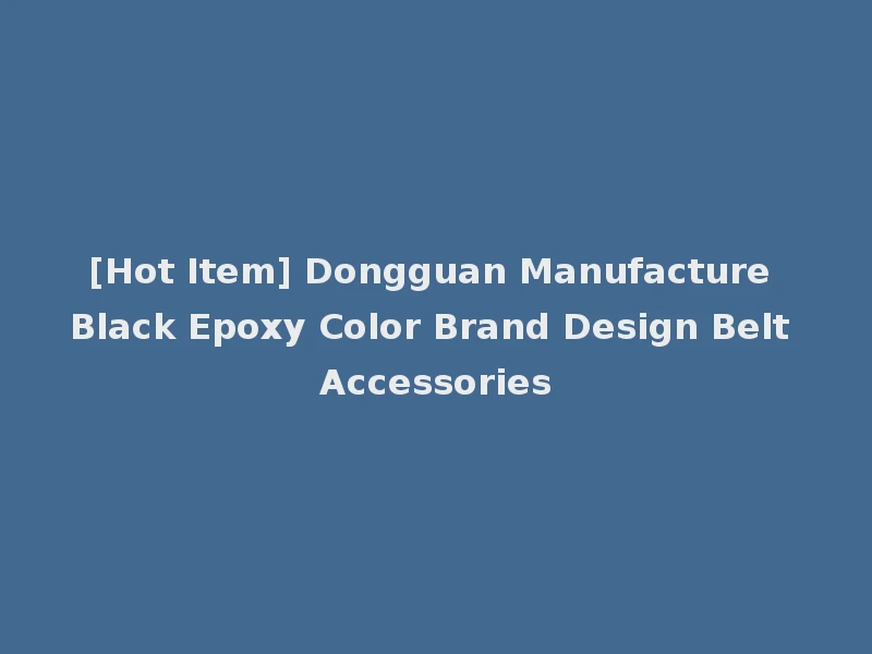 [Hot Item] Dongguan Manufacture Black Epoxy Color Brand Design Belt Accessories