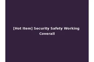 [Hot Item] Security Safety Working Coverall
