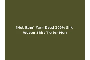 [Hot Item] Yarn Dyed 100% Silk Woven Shirt Tie for Men