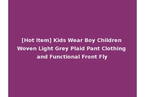 [Hot Item] Kids Wear Boy Children Woven Light Grey Plaid Pant Clothing and Functional Front Fly