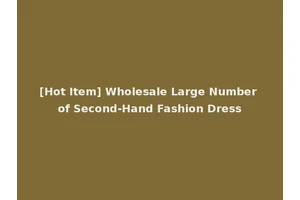 [Hot Item] Wholesale Large Number of Second-Hand Fashion Dress