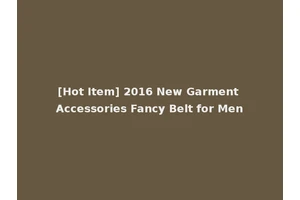 [Hot Item] 2016 New Garment Accessories Fancy Belt for Men