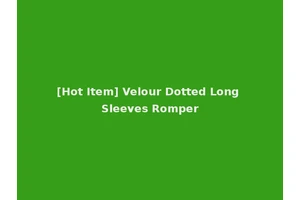 [Hot Item] Velour Dotted Long Sleeves Romper