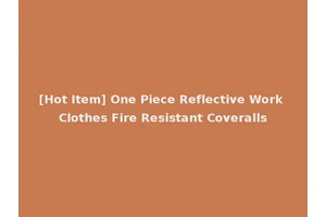 [Hot Item] One Piece Reflective Work Clothes Fire Resistant Coveralls