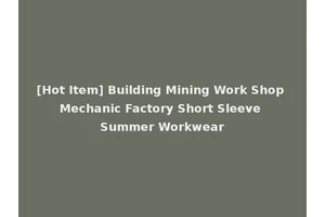 [Hot Item] Building Mining Work Shop Mechanic Factory Short Sleeve Summer Workwear