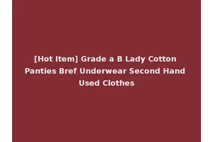 [Hot Item] Grade a B Lady Cotton Panties Bref Underwear Second Hand Used Clothes