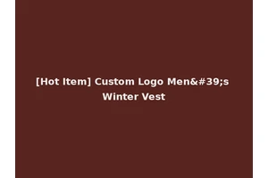 [Hot Item] Custom Logo Men's Winter Vest