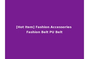 [Hot Item] Fashion Accessories Fashion Belt PU Belt