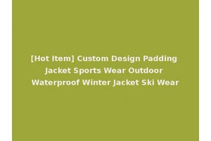 [Hot Item] Custom Design Padding Jacket Sports Wear Outdoor Waterproof Winter Jacket Ski Wear
