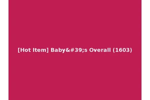 [Hot Item] Baby's Overall (1603)