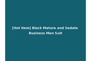 [Hot Item] Black Mature and Sedate Business Men Suit