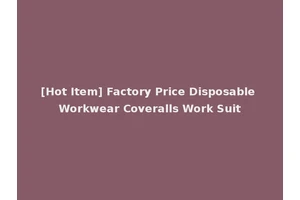 [Hot Item] Factory Price Disposable Workwear Coveralls Work Suit