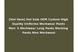 [Hot Item] Hot Sale OEM Custom High Quality Uniforms Workwear Pants Men′ S Workwear Long Pants Working Pants Men Workwear