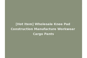 [Hot Item] Wholesale Knee Pad Construction Manufacture Workwear Cargo Pants