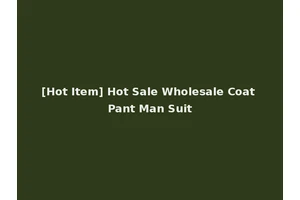 [Hot Item] Hot Sale Wholesale Coat Pant Man Suit