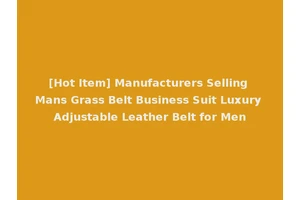 [Hot Item] Manufacturers Selling Mans Grass Belt Business Suit Luxury Adjustable Leather Belt for Men
