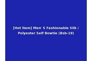 [Hot Item] Men′ S Fashionable Silk /Polyester Self Bowtie (Bsb-19)