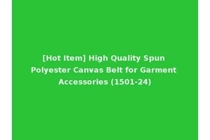 [Hot Item] High Quality Spun Polyester Canvas Belt for Garment Accessories (1501-24)
