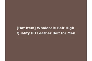[Hot Item] Wholesale Belt High Quality PU Leather Belt for Men