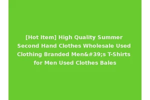 [Hot Item] High Quality Summer Second Hand Clothes Wholesale Used Clothing Branded Men's T-Shirts for Men Used Clothes Bales