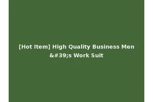 [Hot Item] High Quality Business Men's Work Suit