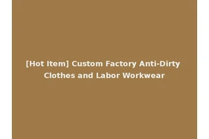 [Hot Item] Custom Factory Anti-Dirty Clothes and Labor Workwear