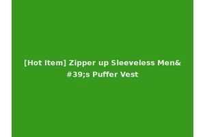 [Hot Item] Zipper up Sleeveless Men's Puffer Vest