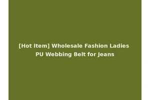 [Hot Item] Wholesale Fashion Ladies PU Webbing Belt for Jeans