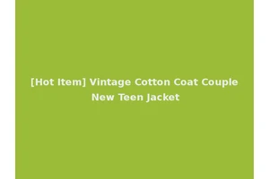 [Hot Item] Vintage Cotton Coat Couple New Teen Jacket