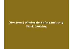 [Hot Item] Wholesale Safety Industry Work Clothing