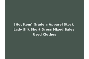 [Hot Item] Grade a Apparel Stock Lady Silk Short Dress Mixed Bales Used Clothes