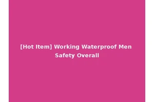[Hot Item] Working Waterproof Men Safety Overall