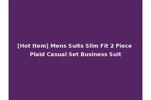 [Hot Item] Mens Suits Slim Fit 2 Piece Plaid Casual Set Business Suit